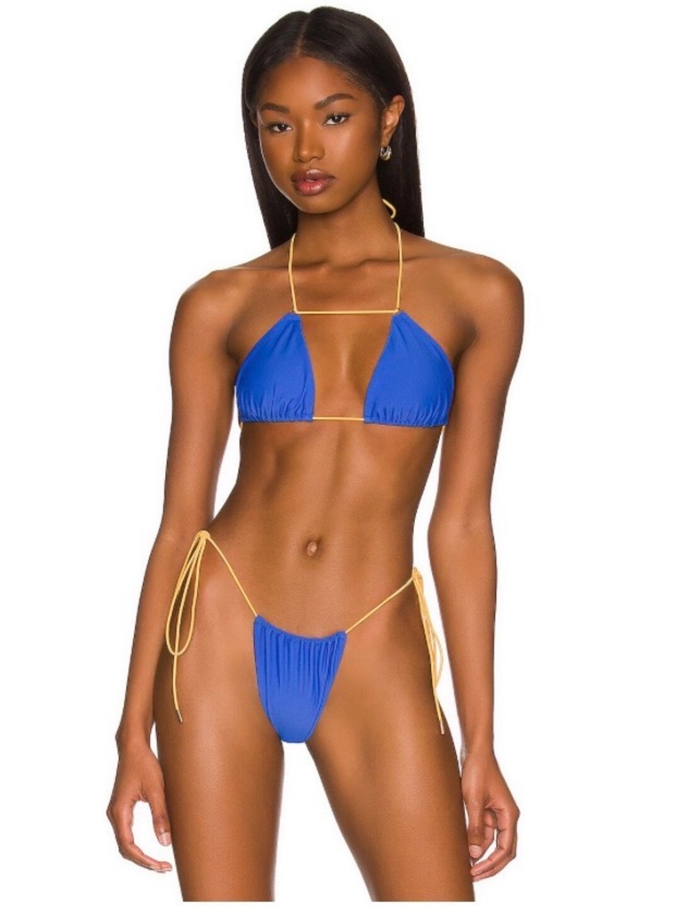 Alix Earle Revolve Royal Blue and Orange String Bikini